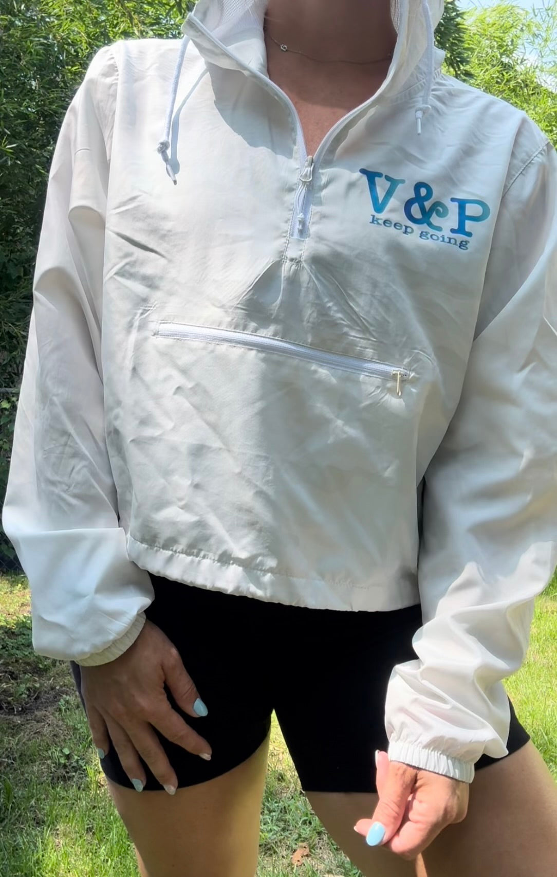 Women's Lightweight Quarter-Zip Pullover Crop Windbreaker