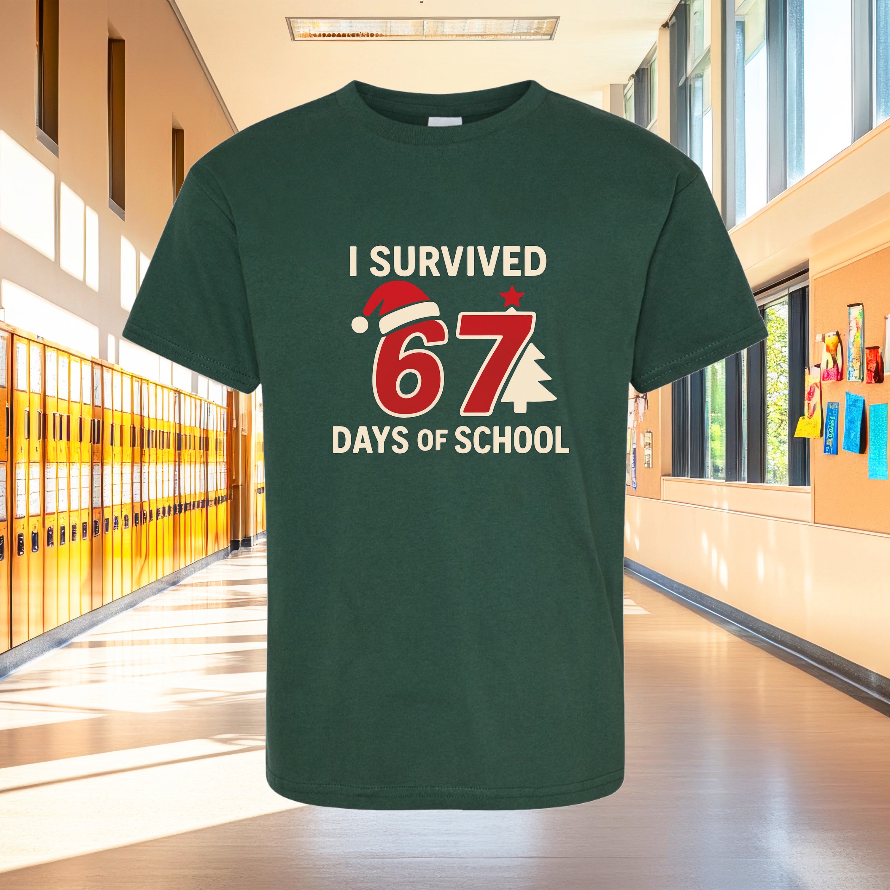 Sixty Seven School Days - Holiday Tree T-Shirt