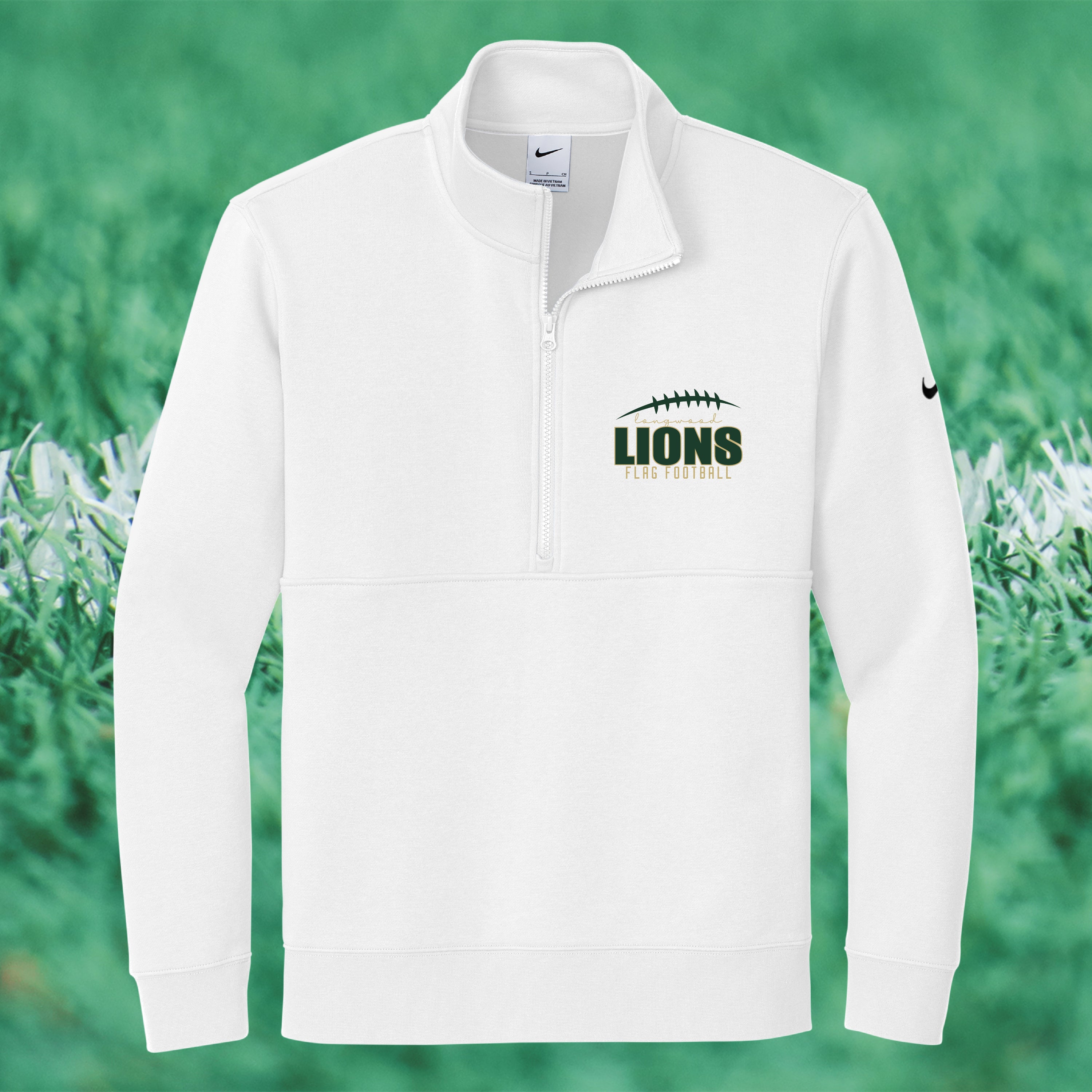 Nike Men's Club Fleece Sleeve Swoosh 1/2-Zip - FLAG FOOTBALL