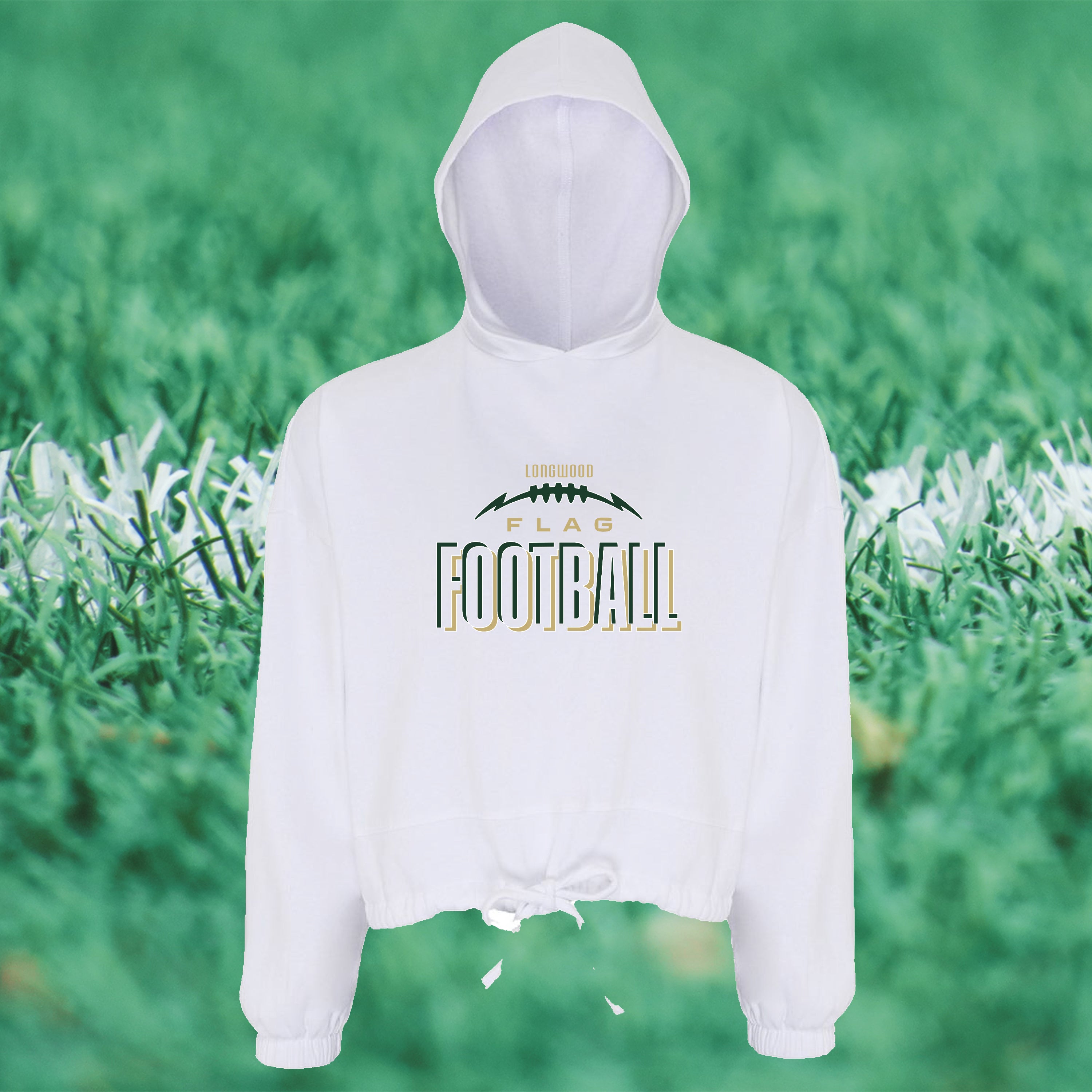 Women's Cropped Hooded Sweatshirt - FLAG FOOTBALL