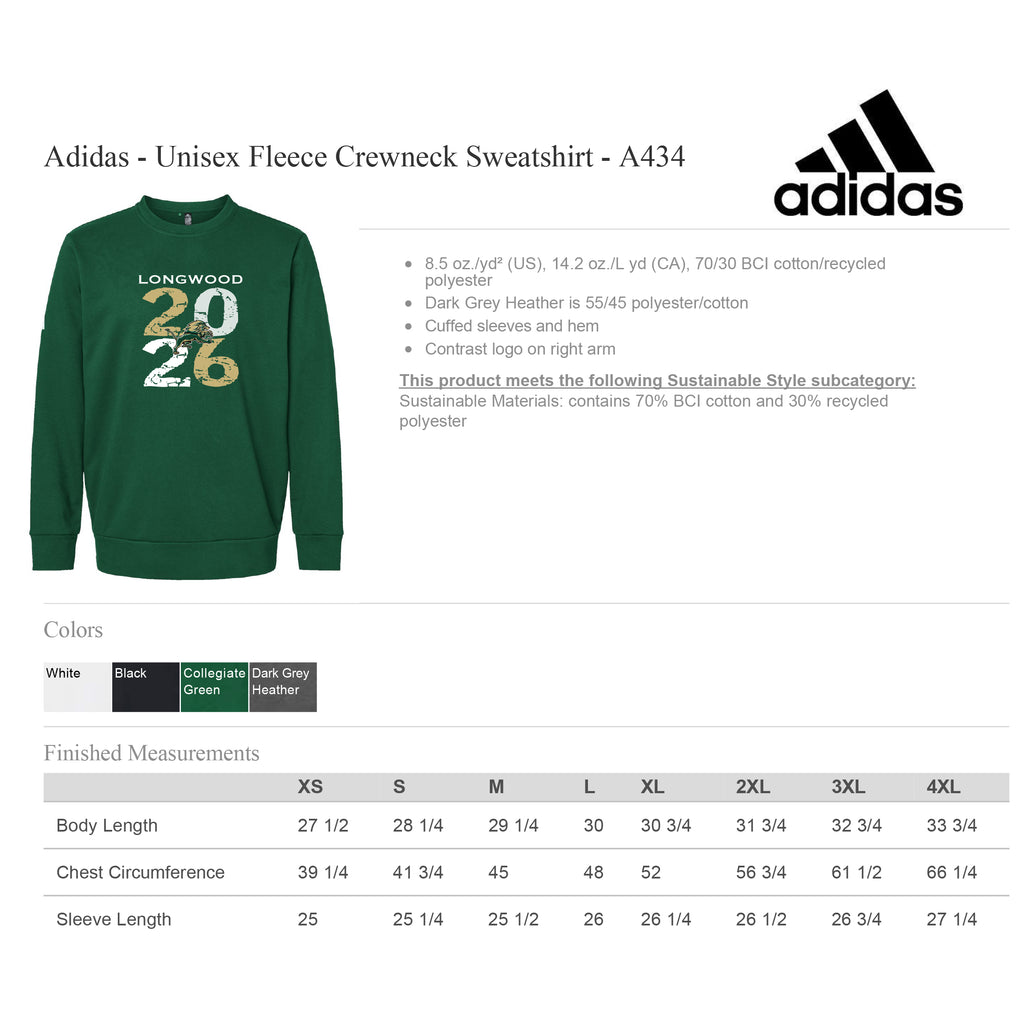 Adidas Unisex Fleece Crewneck Sweatshirt