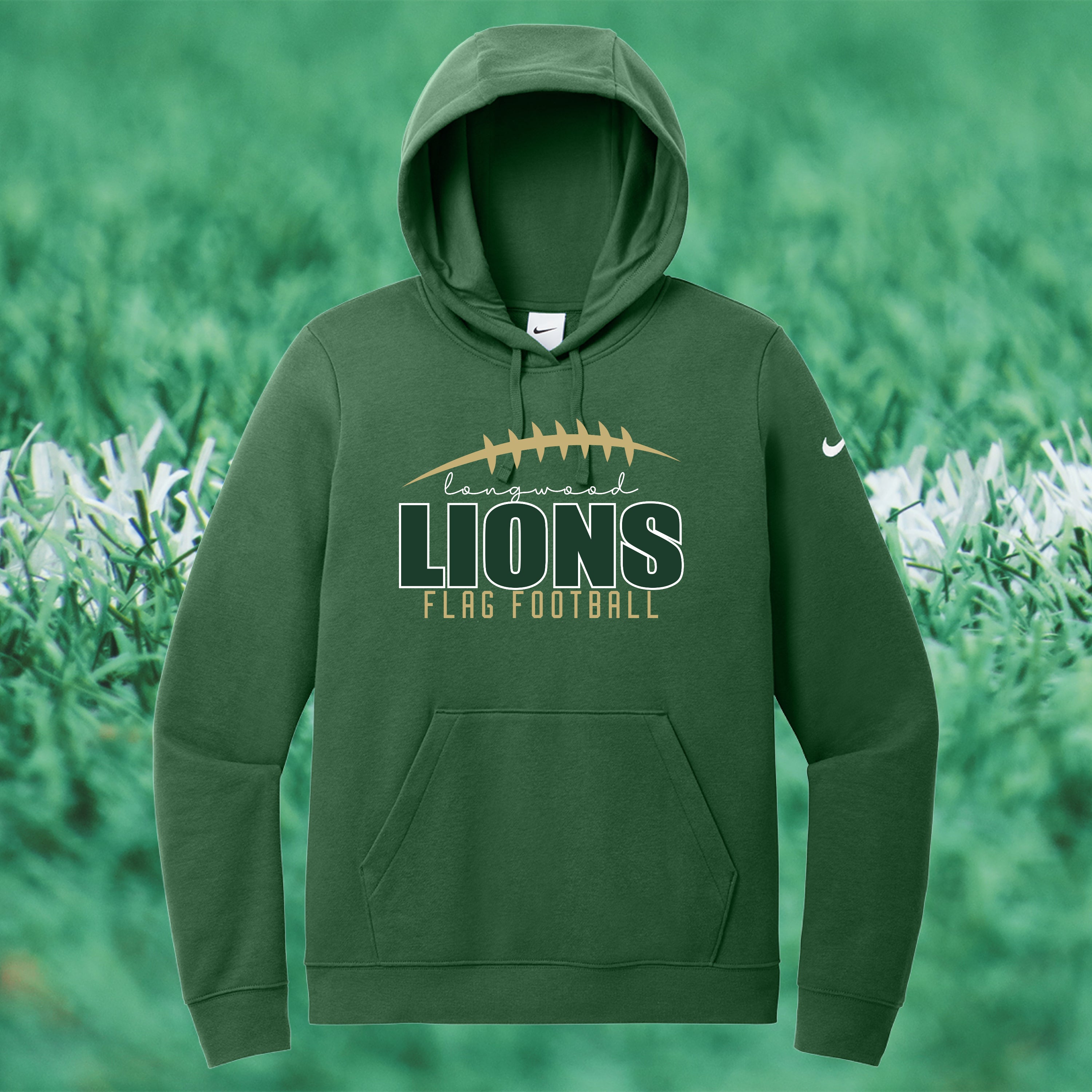 Nike Club Fleece Sleeve Swoosh Pullover Hoodie - FLAG FOOTBALL