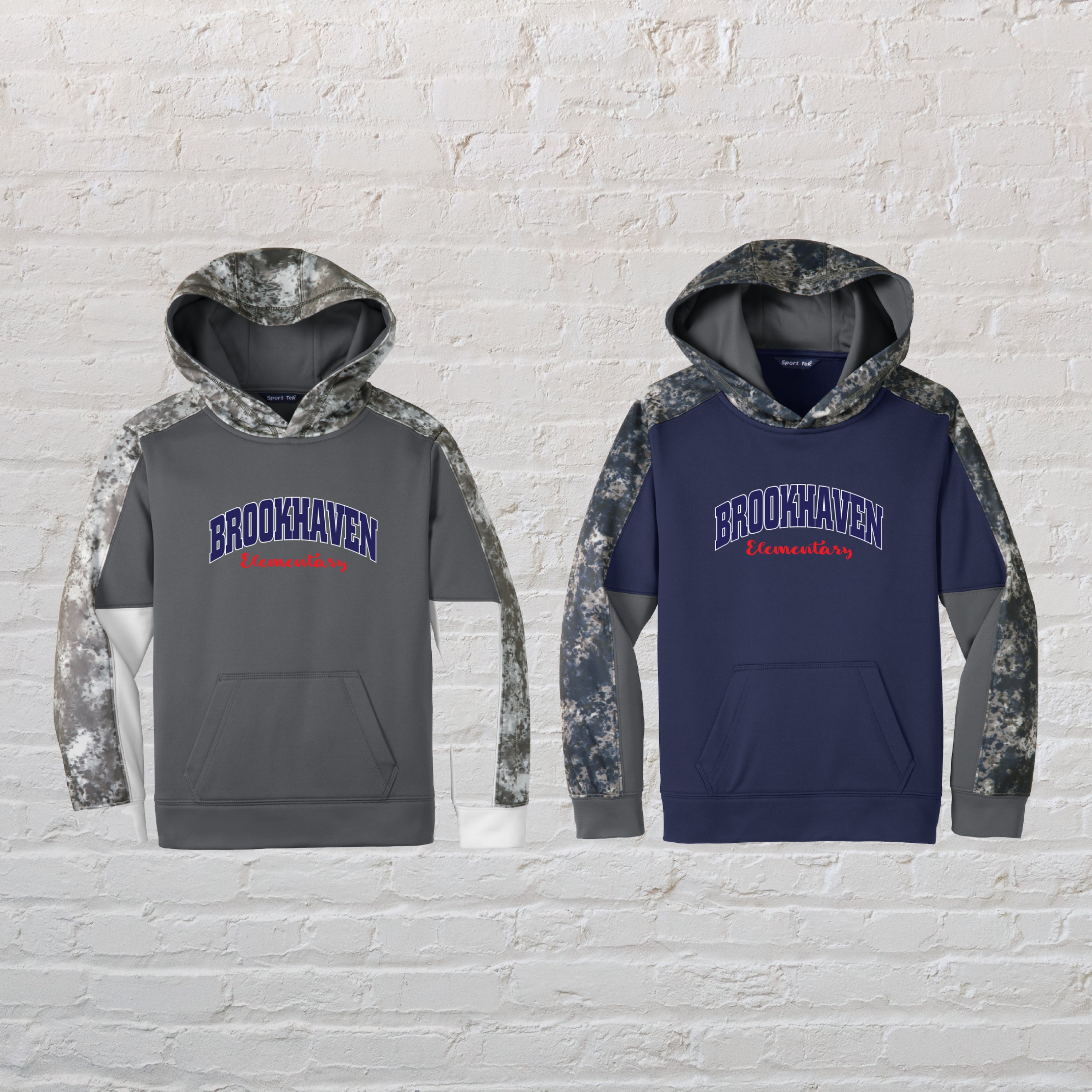 Youth Sport-Wick® Mineral Freeze Fleece Colorblock Hooded Pullover