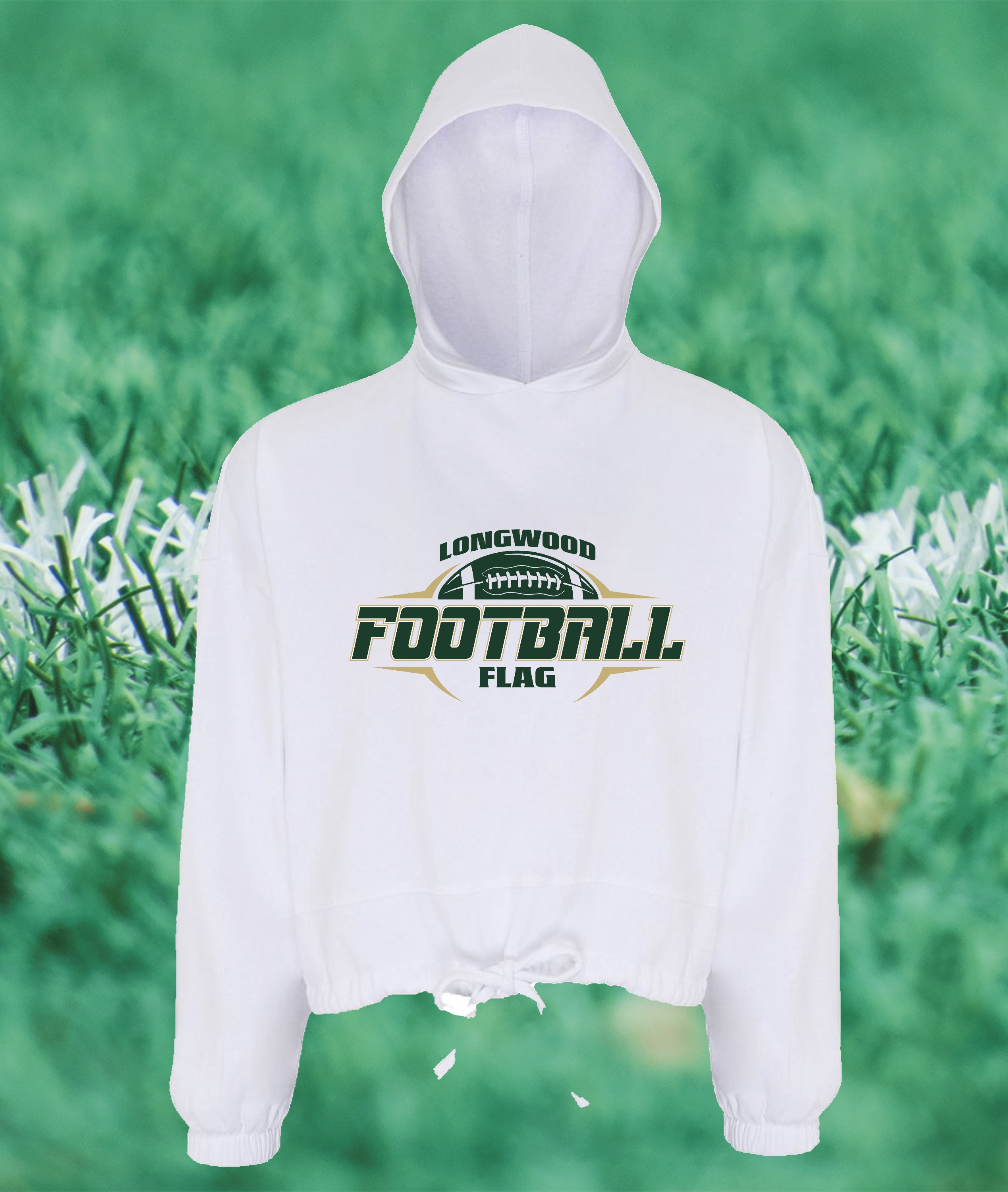 Women's Cropped Hooded Sweatshirt - FLAG FOOTBALL