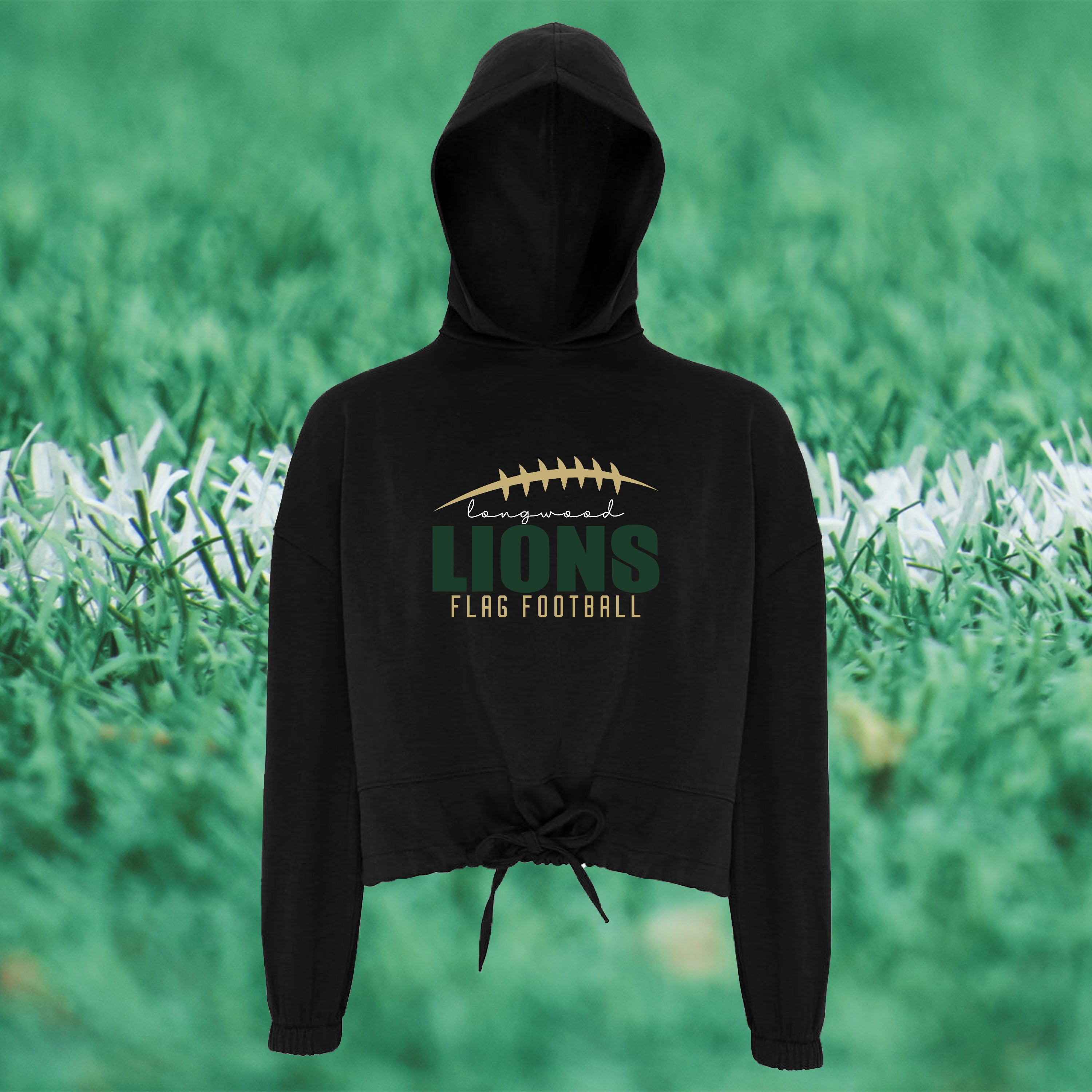 Women's Cropped Hooded Sweatshirt - FLAG FOOTBALL