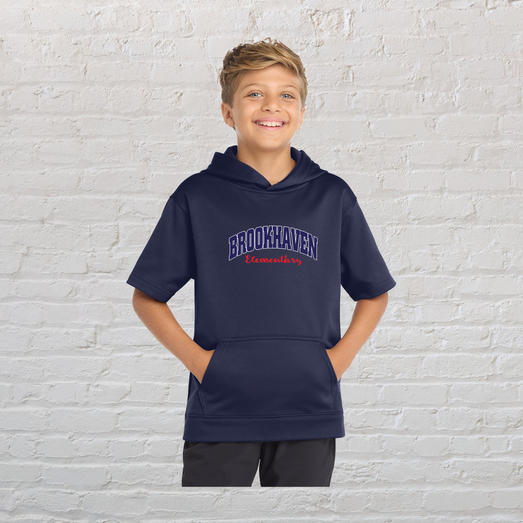 Youth Sport-Wick® Fleece Short Sleeve Hooded Pullover