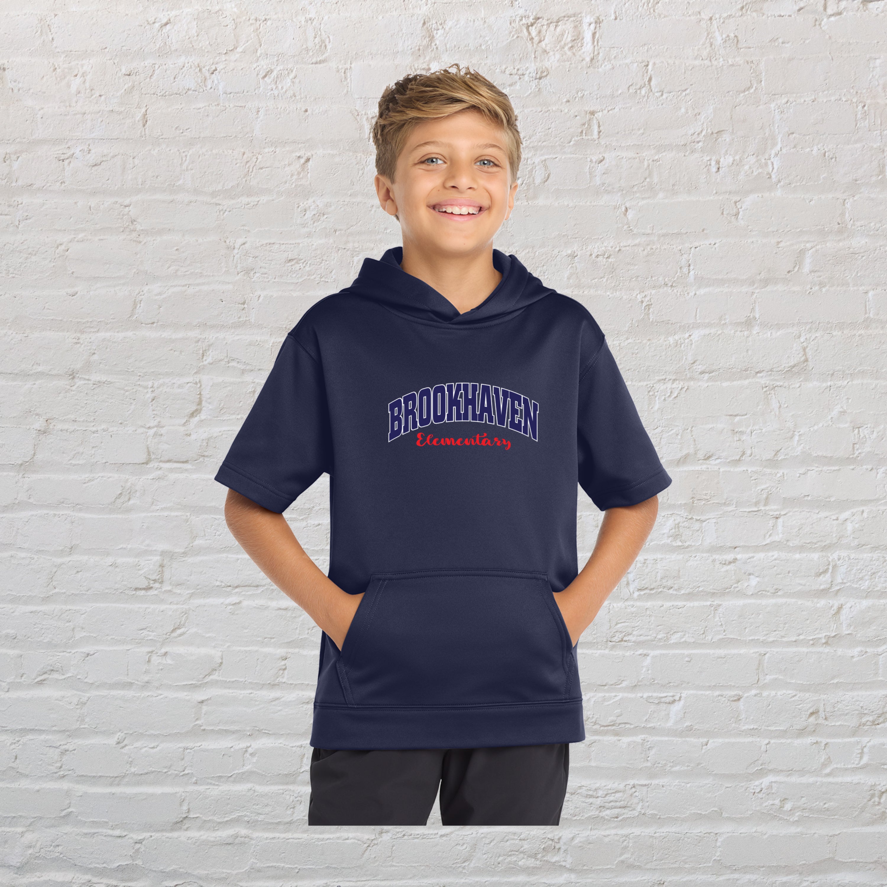Youth Sport-Wick® Fleece Short Sleeve Hooded Pullover