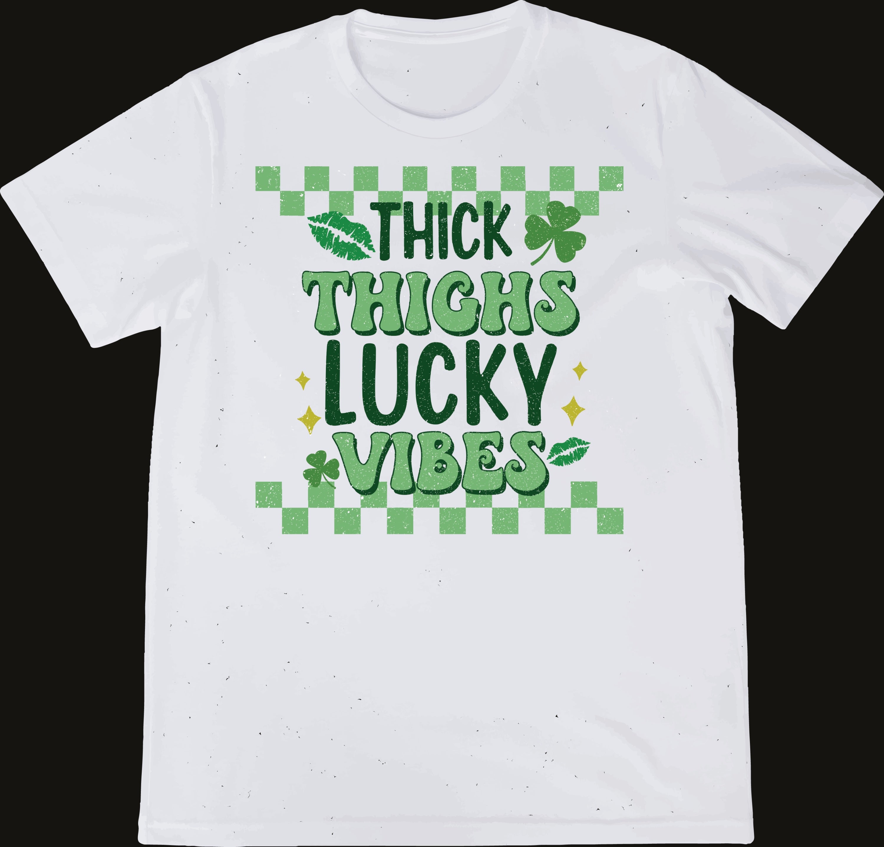 Ready-to-Press Thick Thighs Lucky Vibes DTF Transfer
