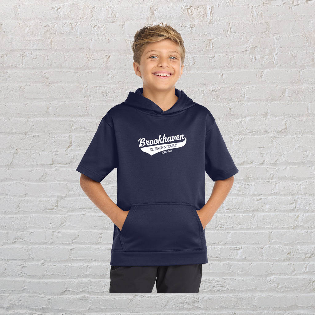 Youth Sport-Wick® Fleece Short Sleeve Hooded Pullover