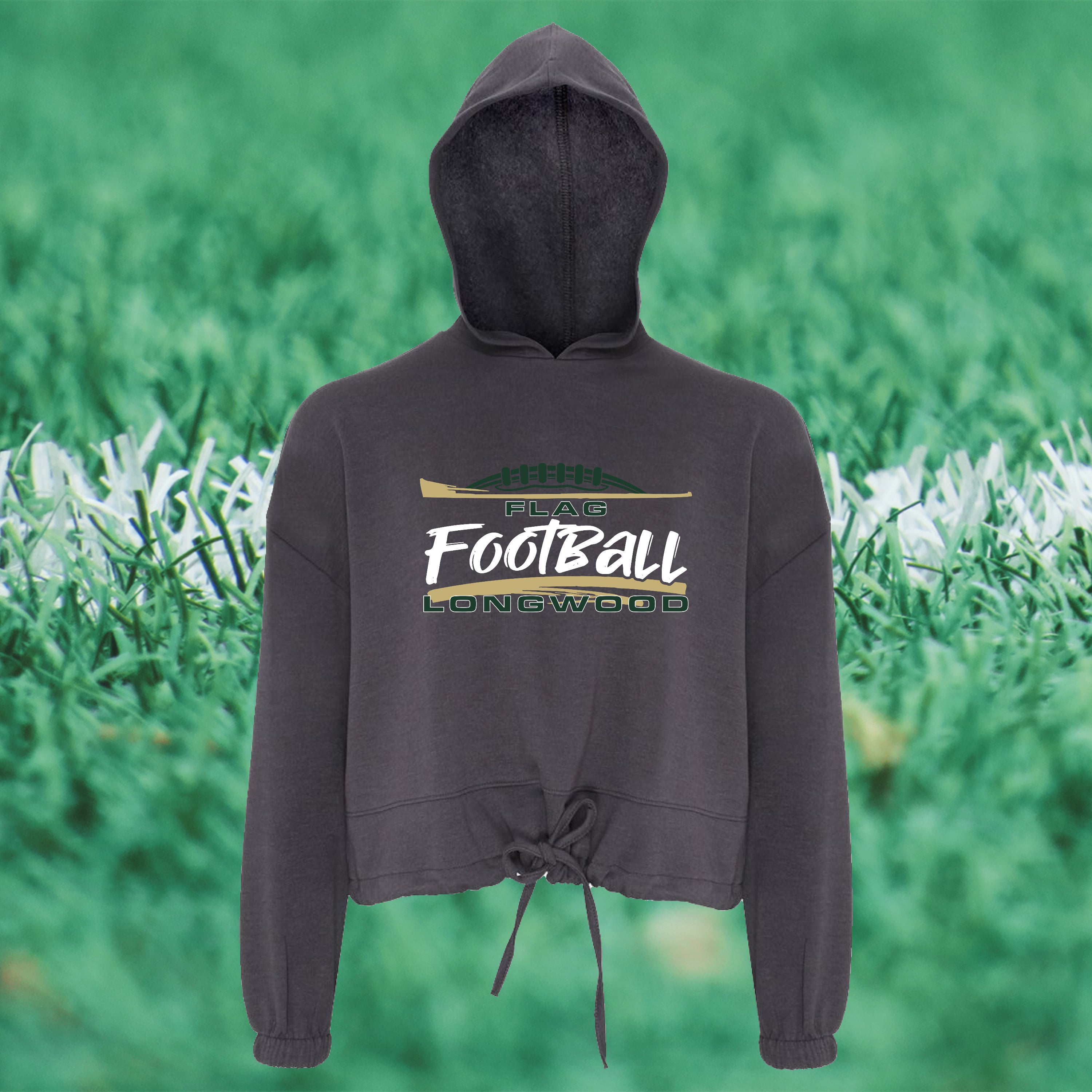 Women's Cropped Hooded Sweatshirt - FLAG FOOTBALL