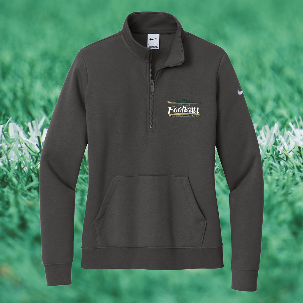 Nike Women's Club Fleece Sleeve Swoosh 1/2-Zip - FLAG FOOTBALL
