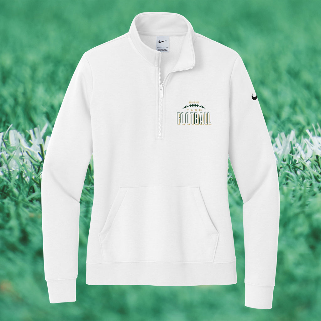 Nike Women's Club Fleece Sleeve Swoosh 1/2-Zip - FLAG FOOTBALL