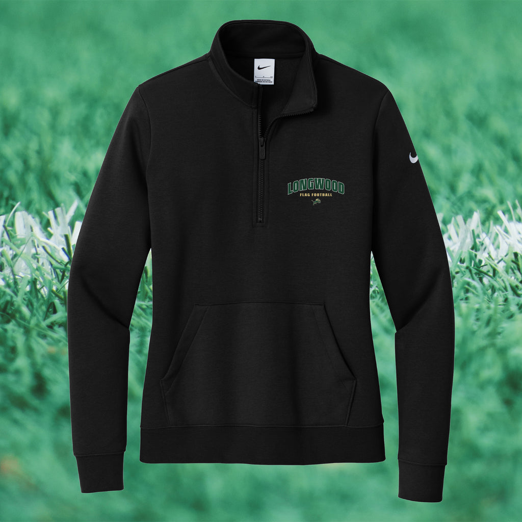 Nike Women's Club Fleece Sleeve Swoosh 1/2-Zip - FLAG FOOTBALL