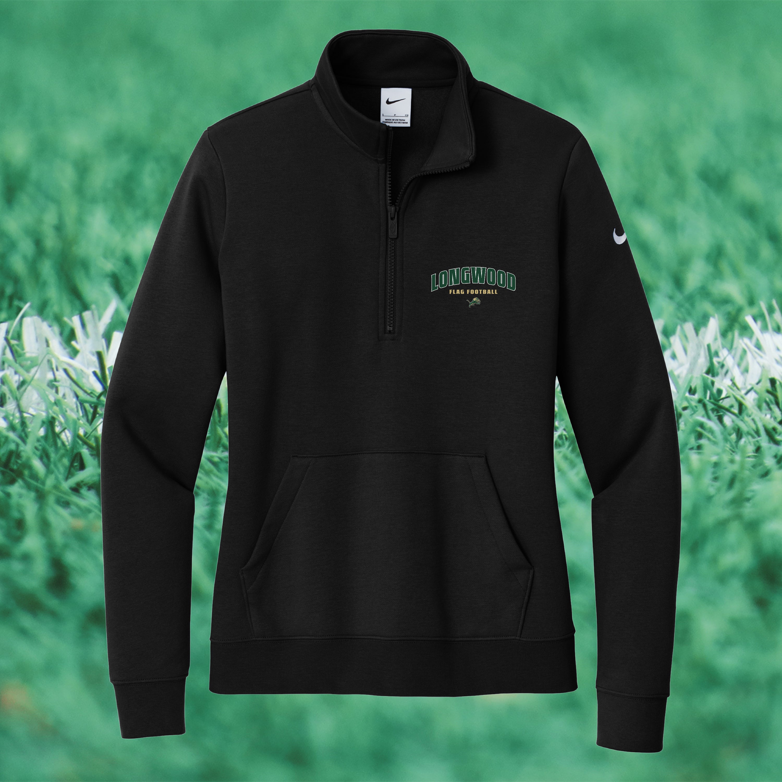 Nike Women's Club Fleece Sleeve Swoosh 1/2-Zip - FLAG FOOTBALL