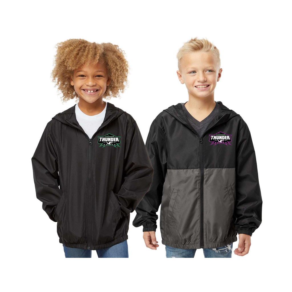 Youth Lightweight Windbreaker Full-Zip Jacket - Water Resistant