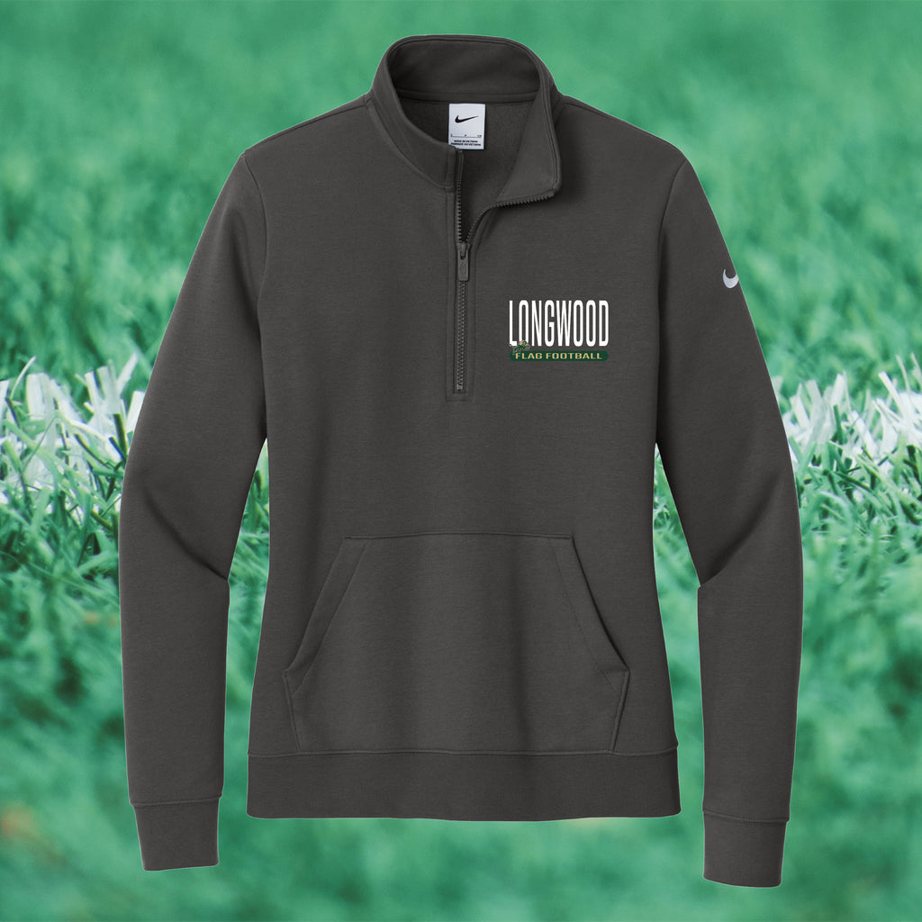 Nike Women's Club Fleece Sleeve Swoosh 1/2-Zip - FLAG FOOTBALL