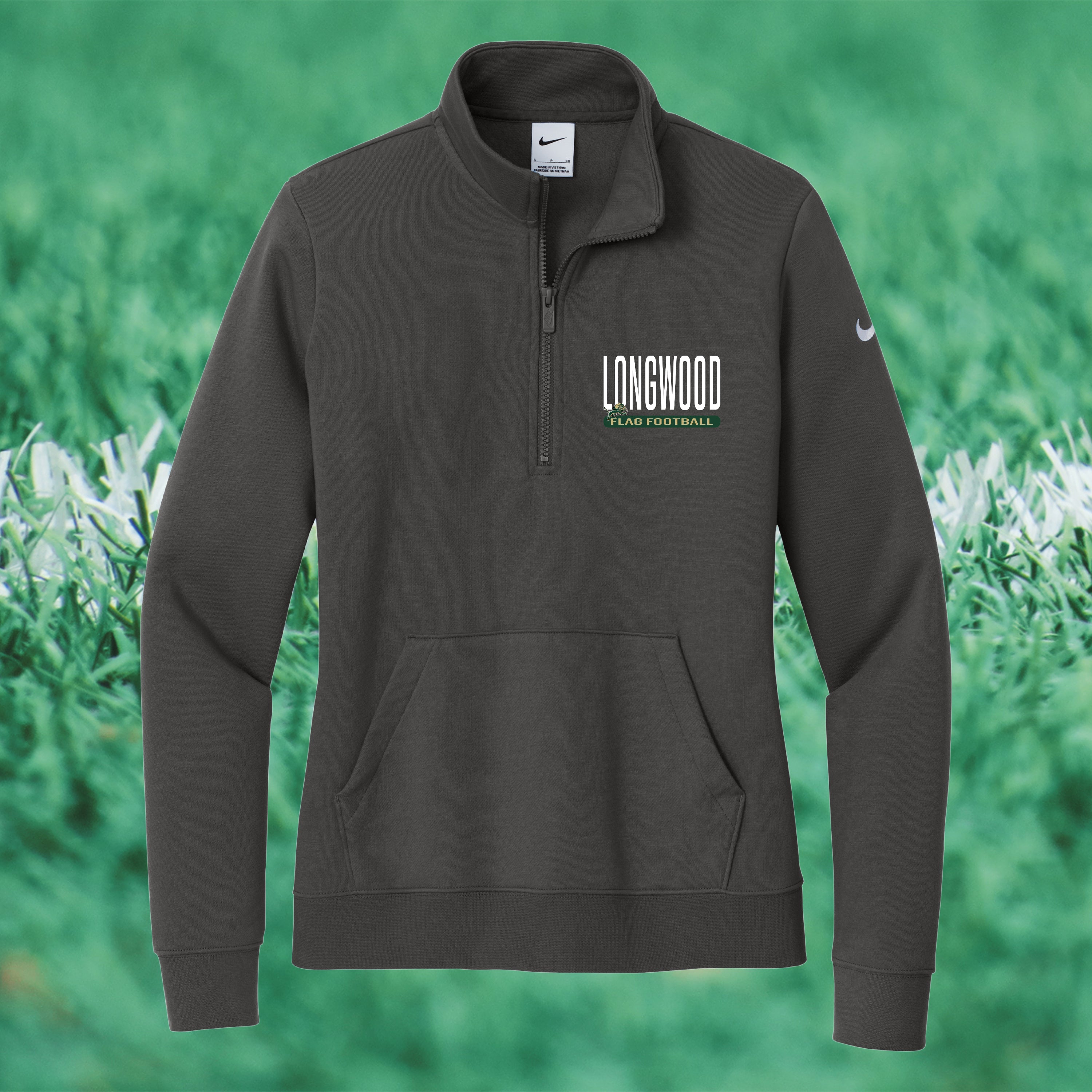 Nike Women's Club Fleece Sleeve Swoosh 1/2-Zip - FLAG FOOTBALL