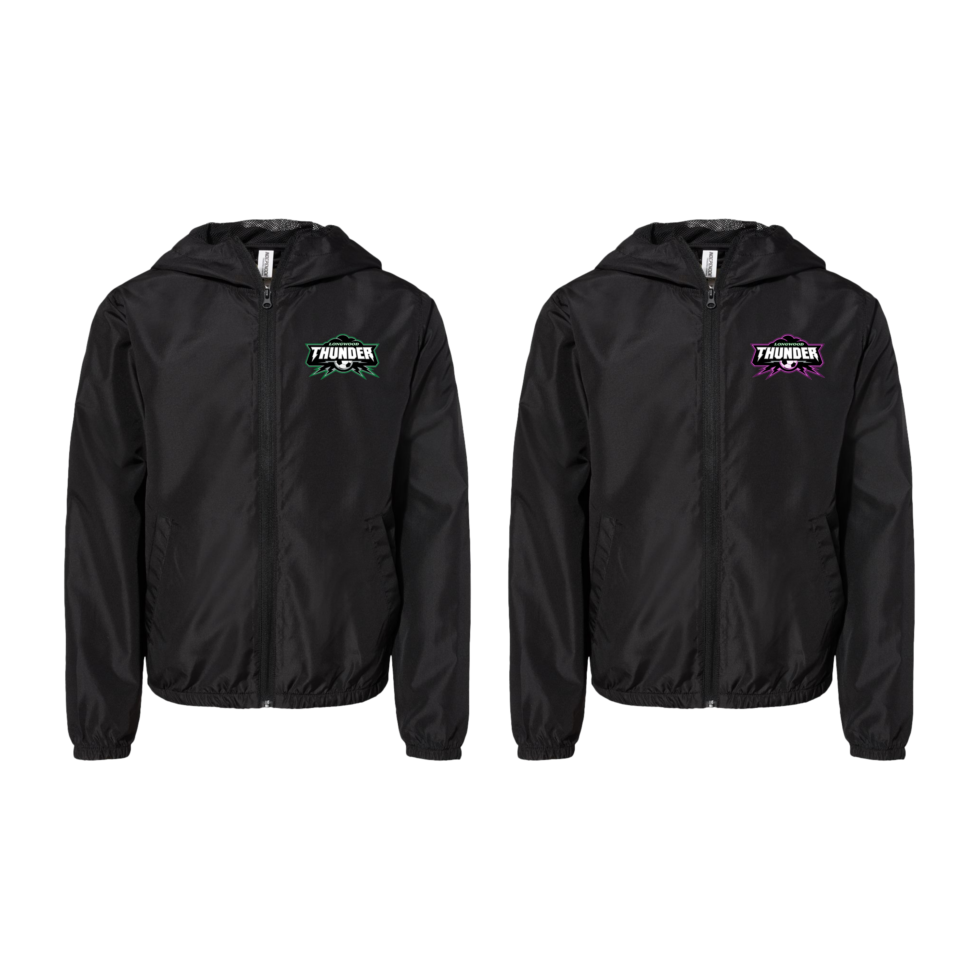 Youth Lightweight Windbreaker Full-Zip Jacket - Water Resistant