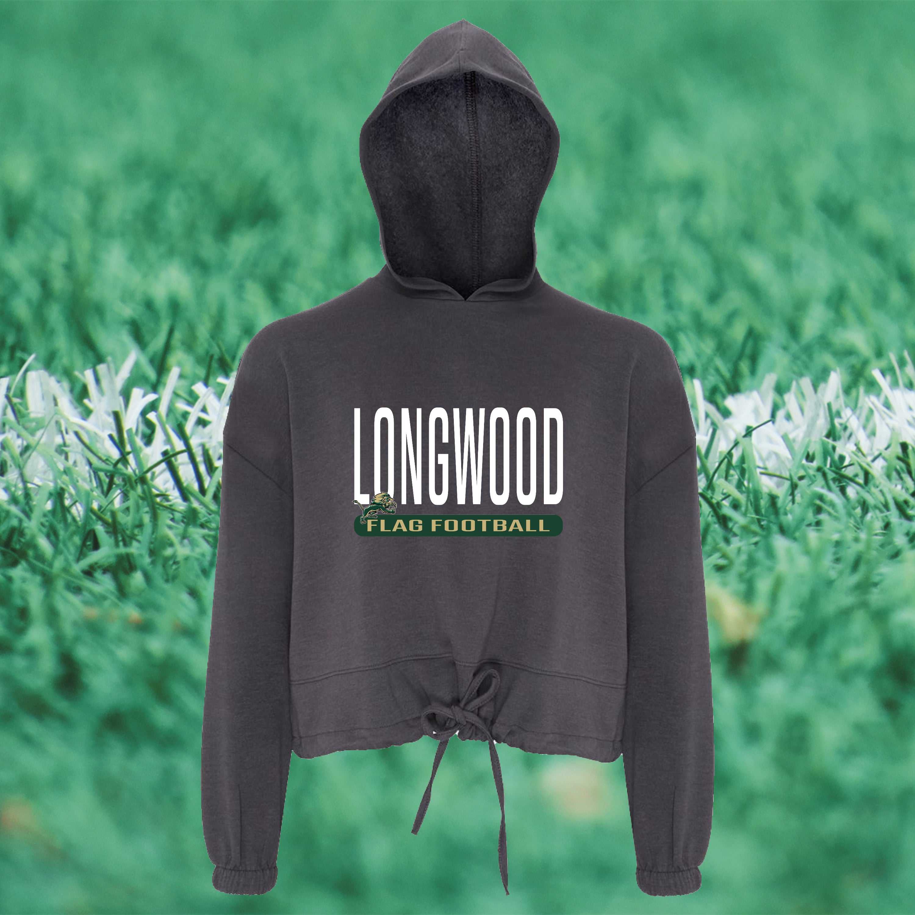 Women's Cropped Hooded Sweatshirt - FLAG FOOTBALL