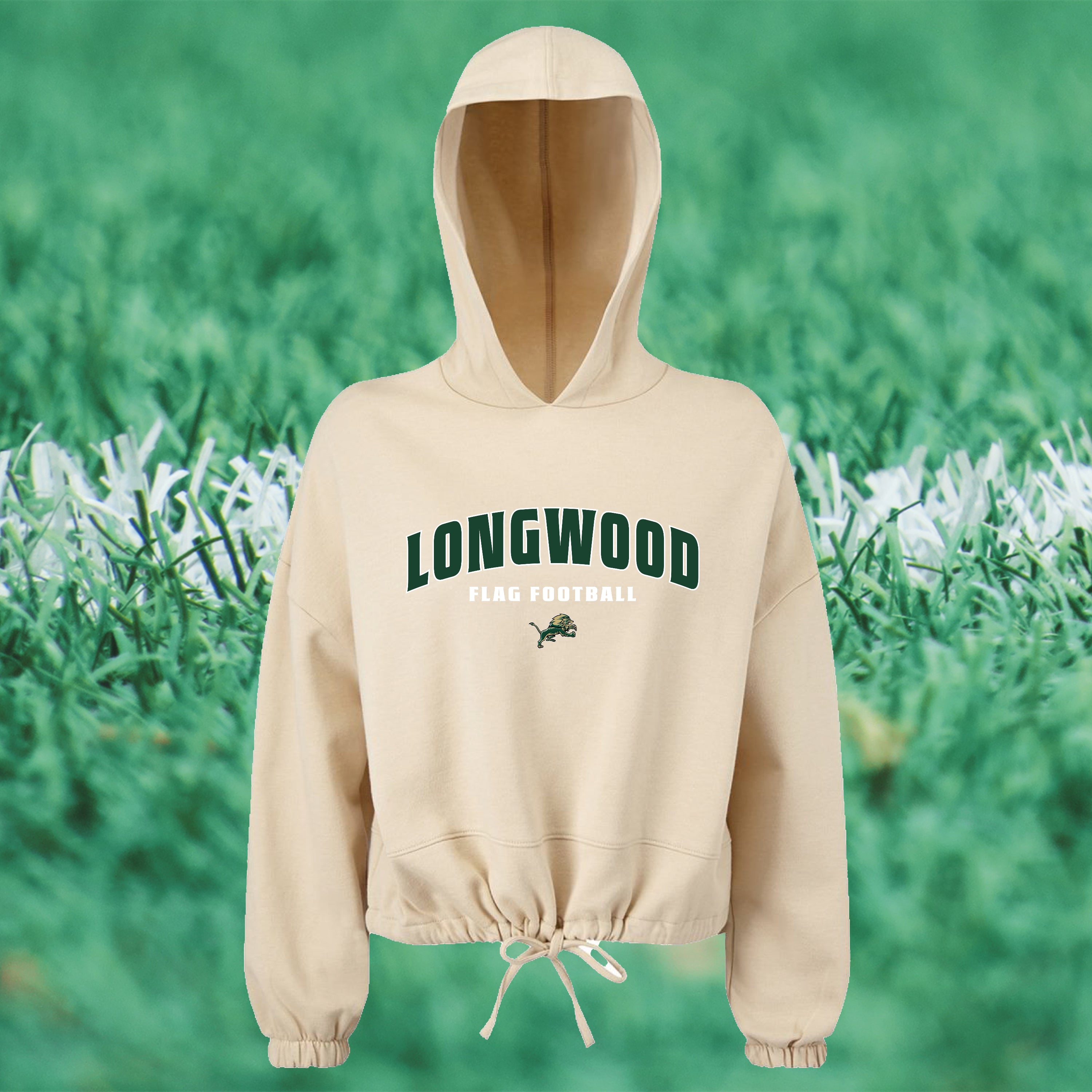 Women's Cropped Hooded Sweatshirt - FLAG FOOTBALL