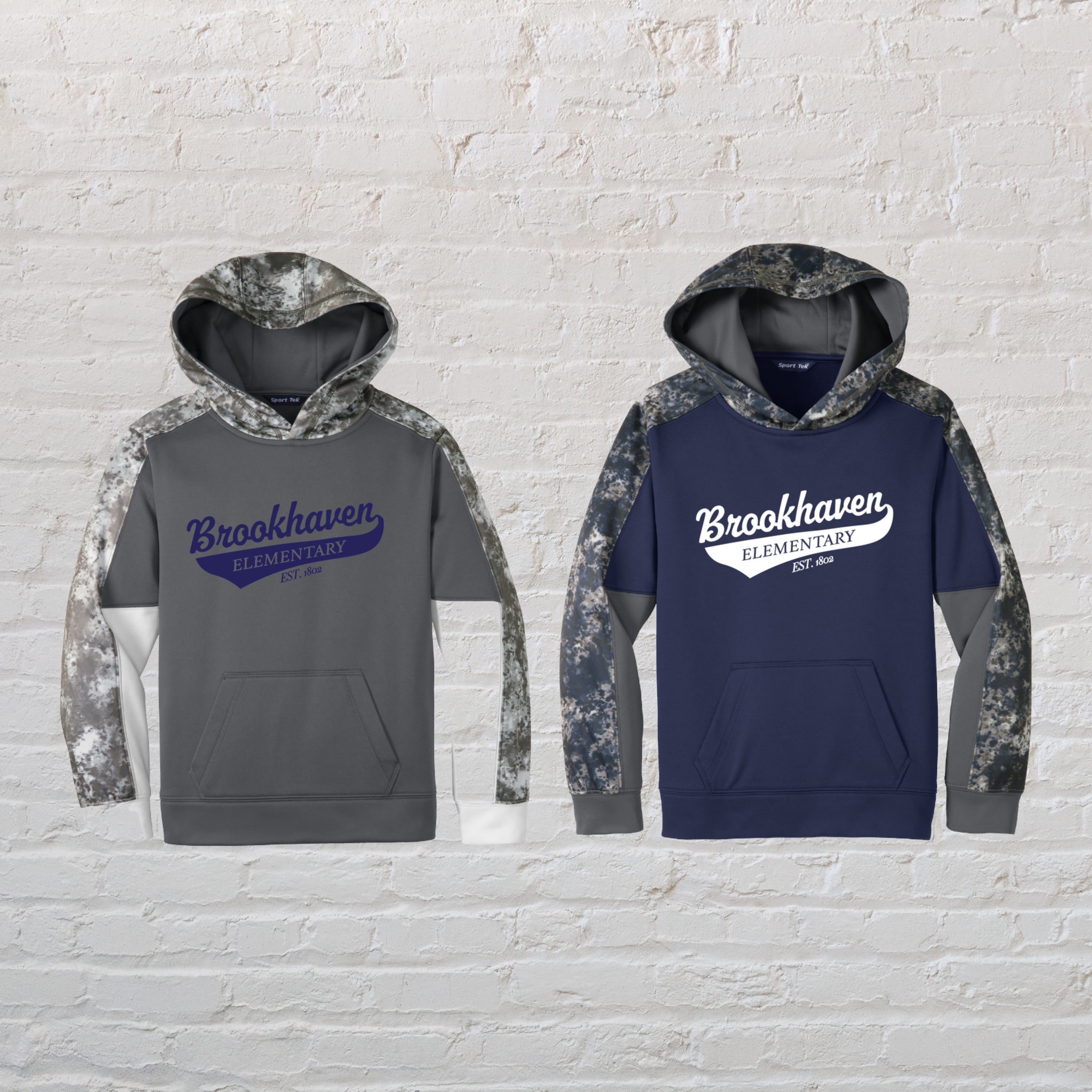 Youth Sport-Wick® Mineral Freeze Fleece Colorblock Hooded Pullover
