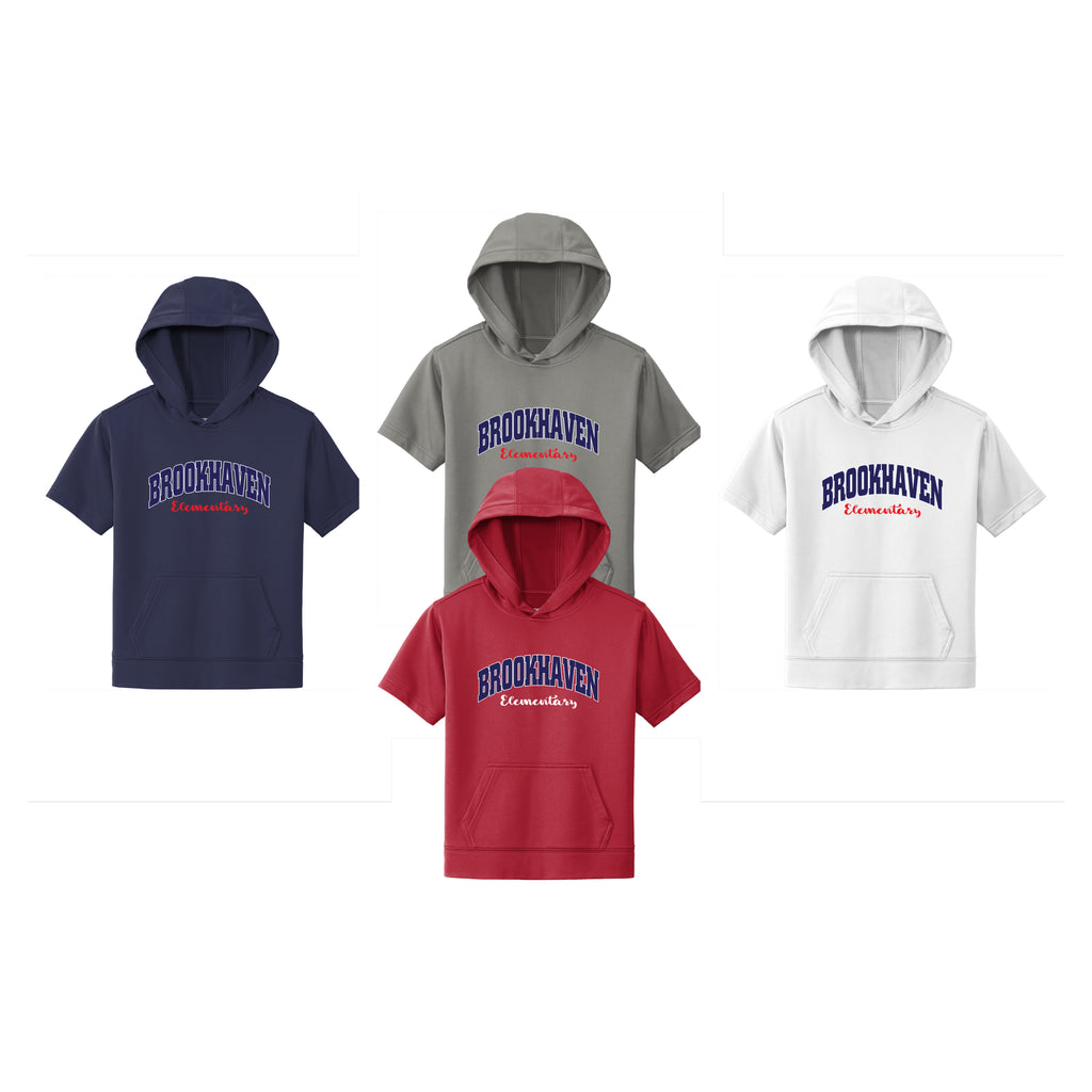 Youth Sport-Wick® Fleece Short Sleeve Hooded Pullover