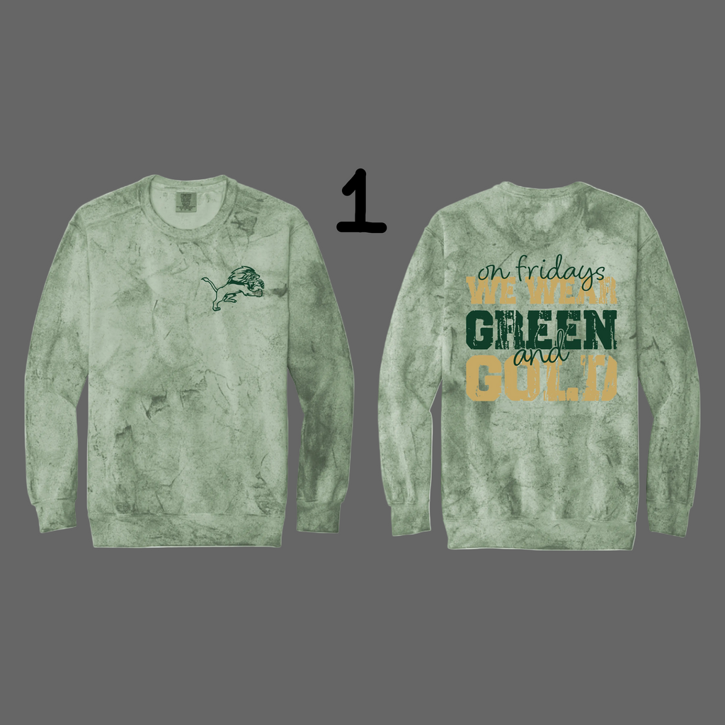 Color Blast Crewneck Sweatshirt (FERN) - JHS Yearbook