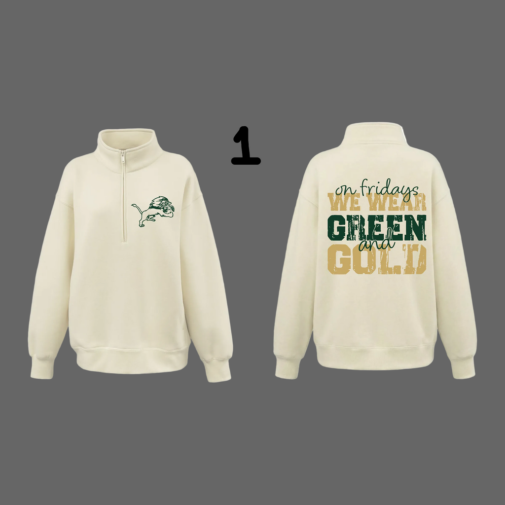 Women's Oversize 1/2 Zip - Vanilla - JHS Yearbook