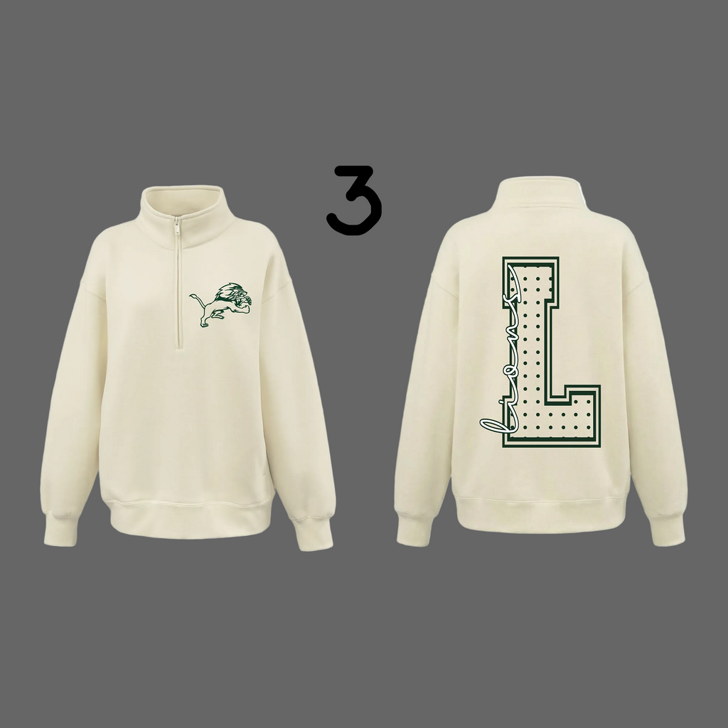 Women's Oversize 1/2 Zip - Vanilla - JHS Yearbook