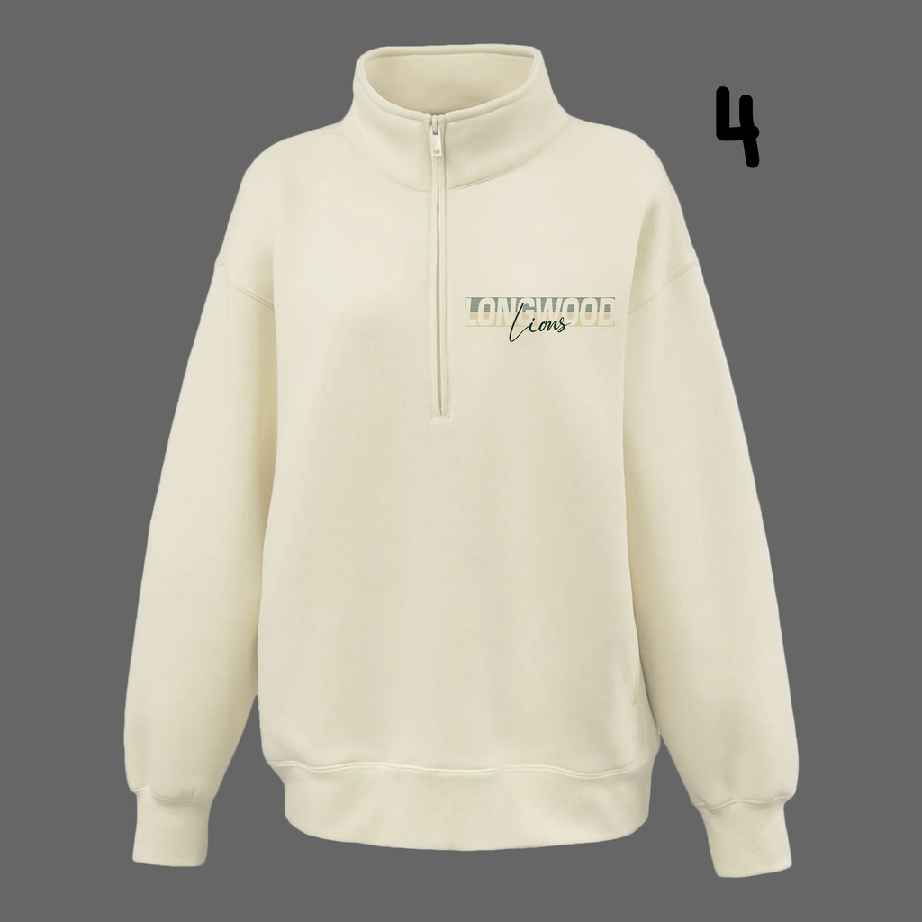 Women's Oversize 1/2 Zip - Vanilla - JHS Yearbook