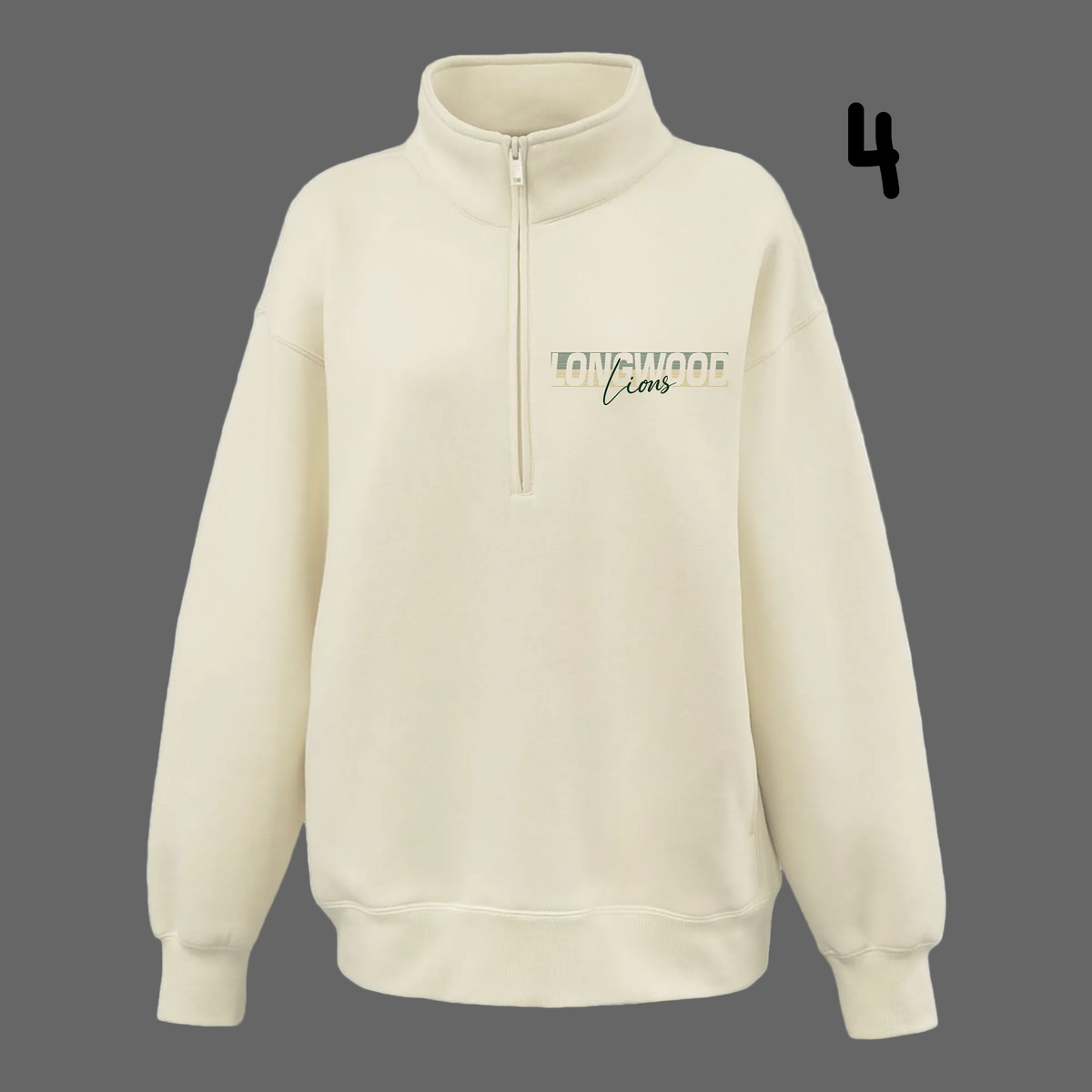 Women's Oversize 1/2 Zip - Vanilla - JHS Yearbook