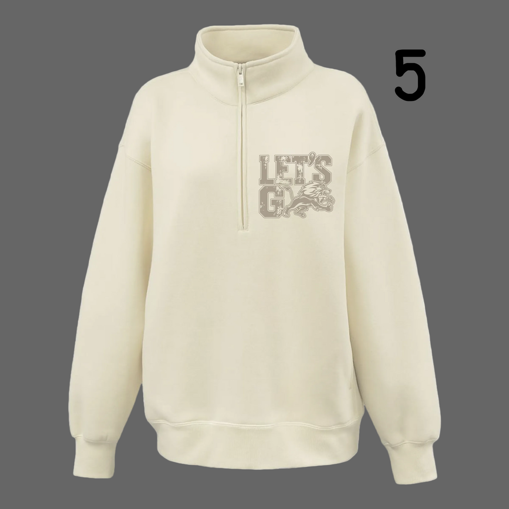 Women's Oversize 1/2 Zip - Vanilla - JHS Yearbook