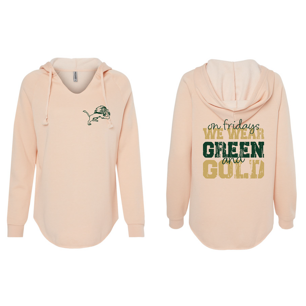Women’s Lightweight California Wave Wash Hooded Sweatshirt - Blush - JHS Yearbook (Copy)