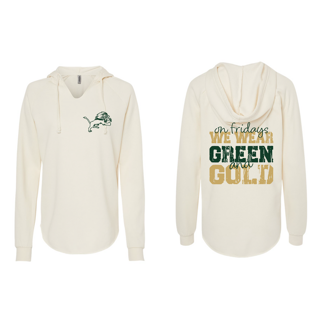 Women’s Lightweight California Wave Wash Hooded Sweatshirt - Bone - JHS Yearbook