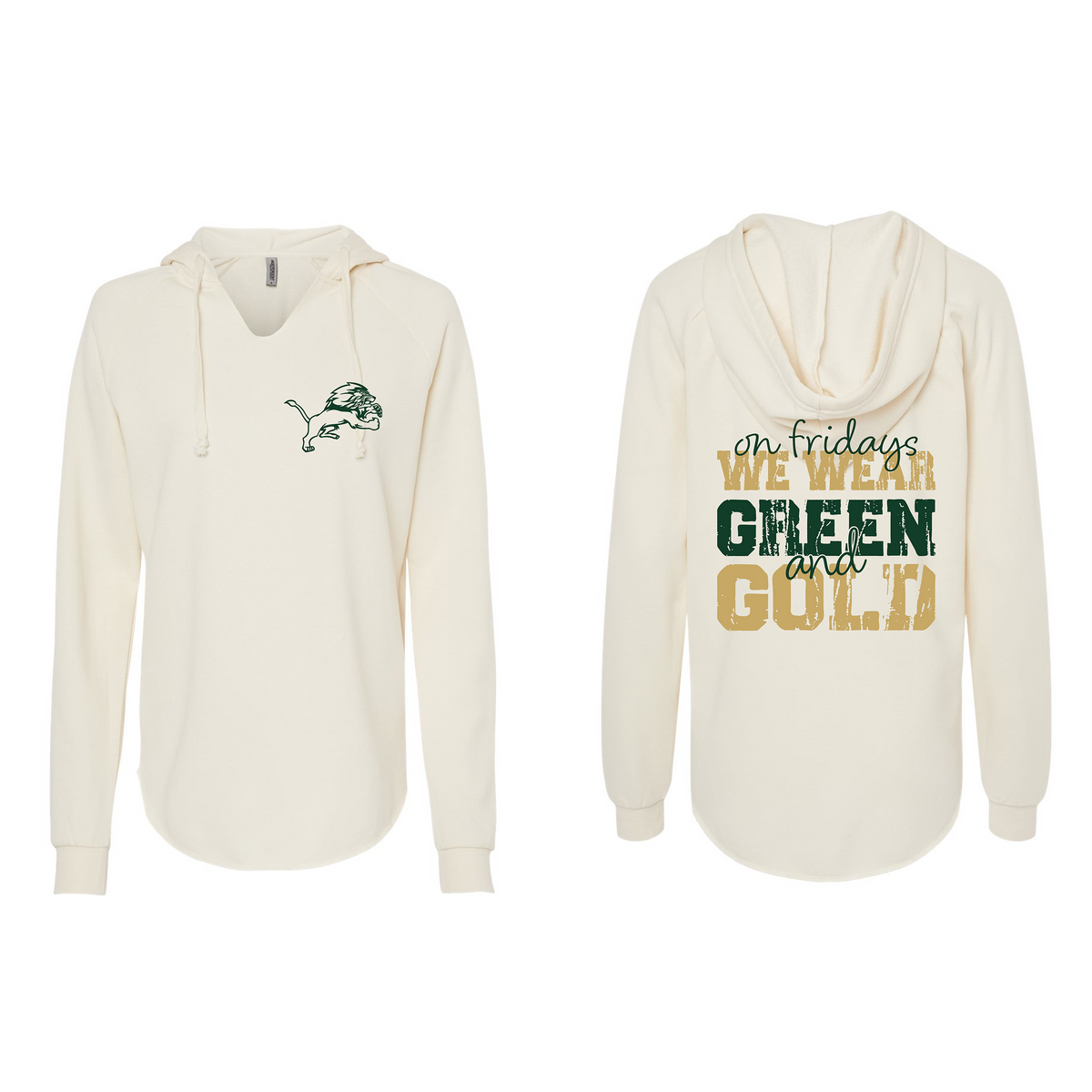 Women’s Lightweight California Wave Wash Hooded Sweatshirt - Bone - JHS Yearbook