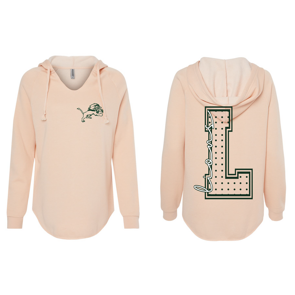 Women’s Lightweight California Wave Wash Hooded Sweatshirt - Blush - JHS Yearbook (Copy)