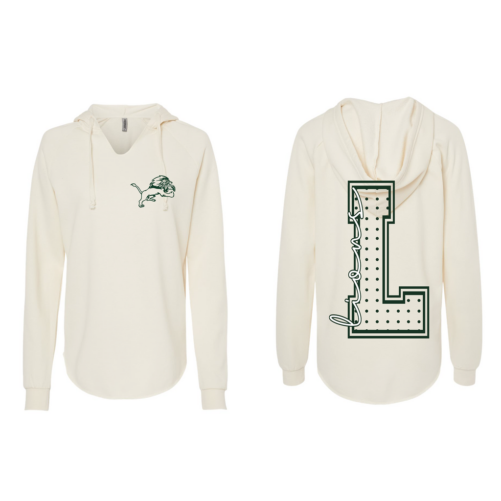 Women’s Lightweight California Wave Wash Hooded Sweatshirt - Bone - JHS Yearbook