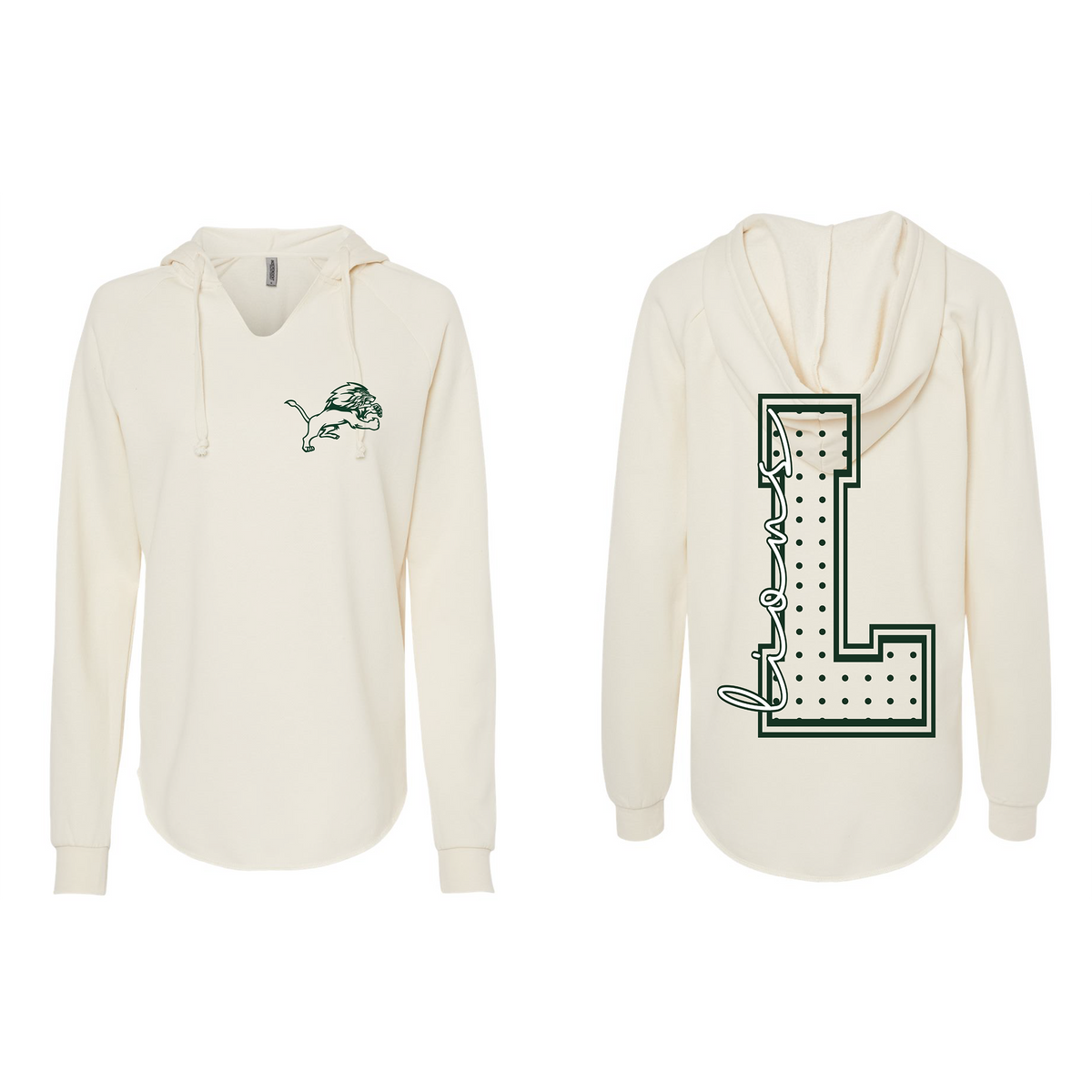 Women’s Lightweight California Wave Wash Hooded Sweatshirt - Bone - JHS Yearbook
