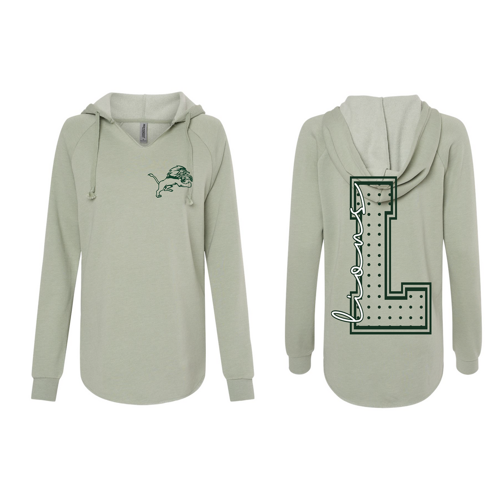 Women’s Lightweight California Wave Wash Hooded Sweatshirt - Sage - JHS Yearbook