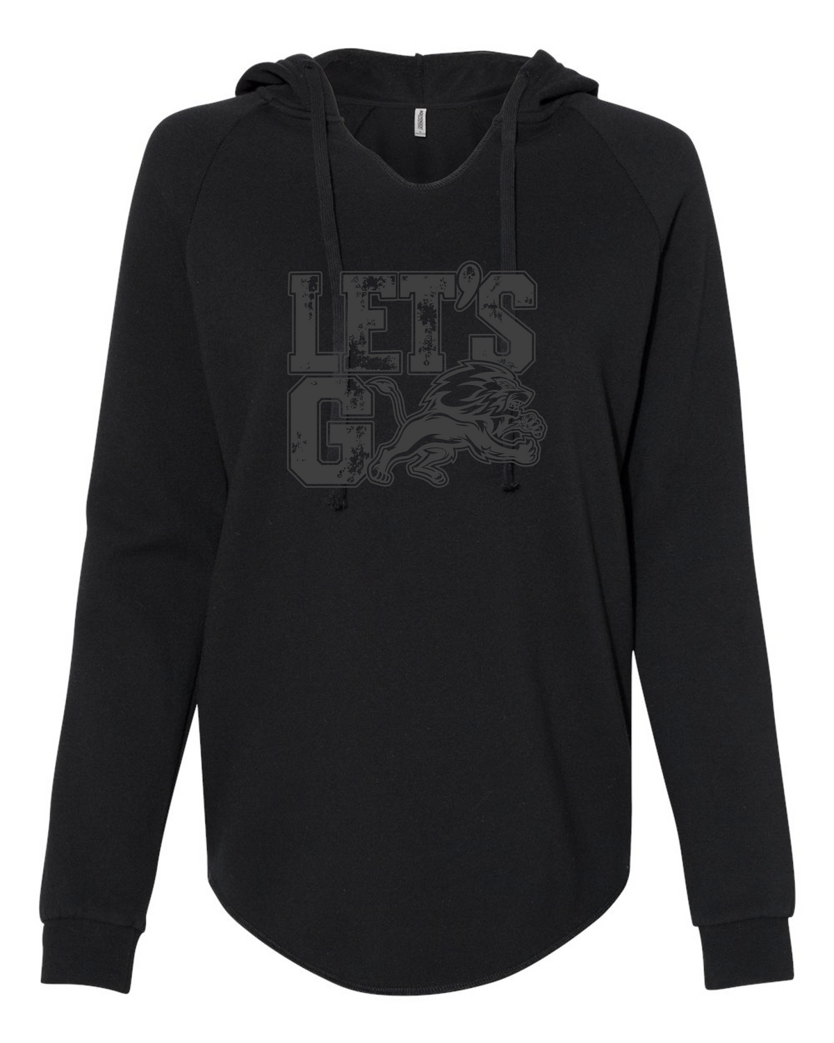 Women’s Lightweight California Wave Wash Hooded Sweatshirt - Black - JHS Yearbook