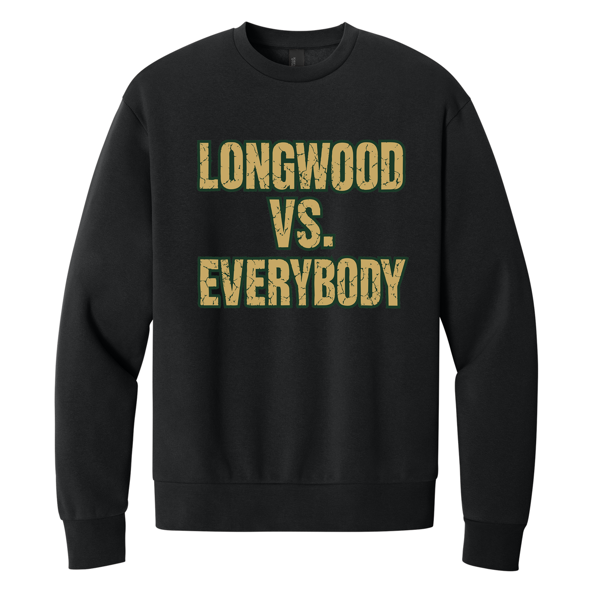 Longwood vs Everybody - MelloFleece Crew - Black - JHS Yearbook