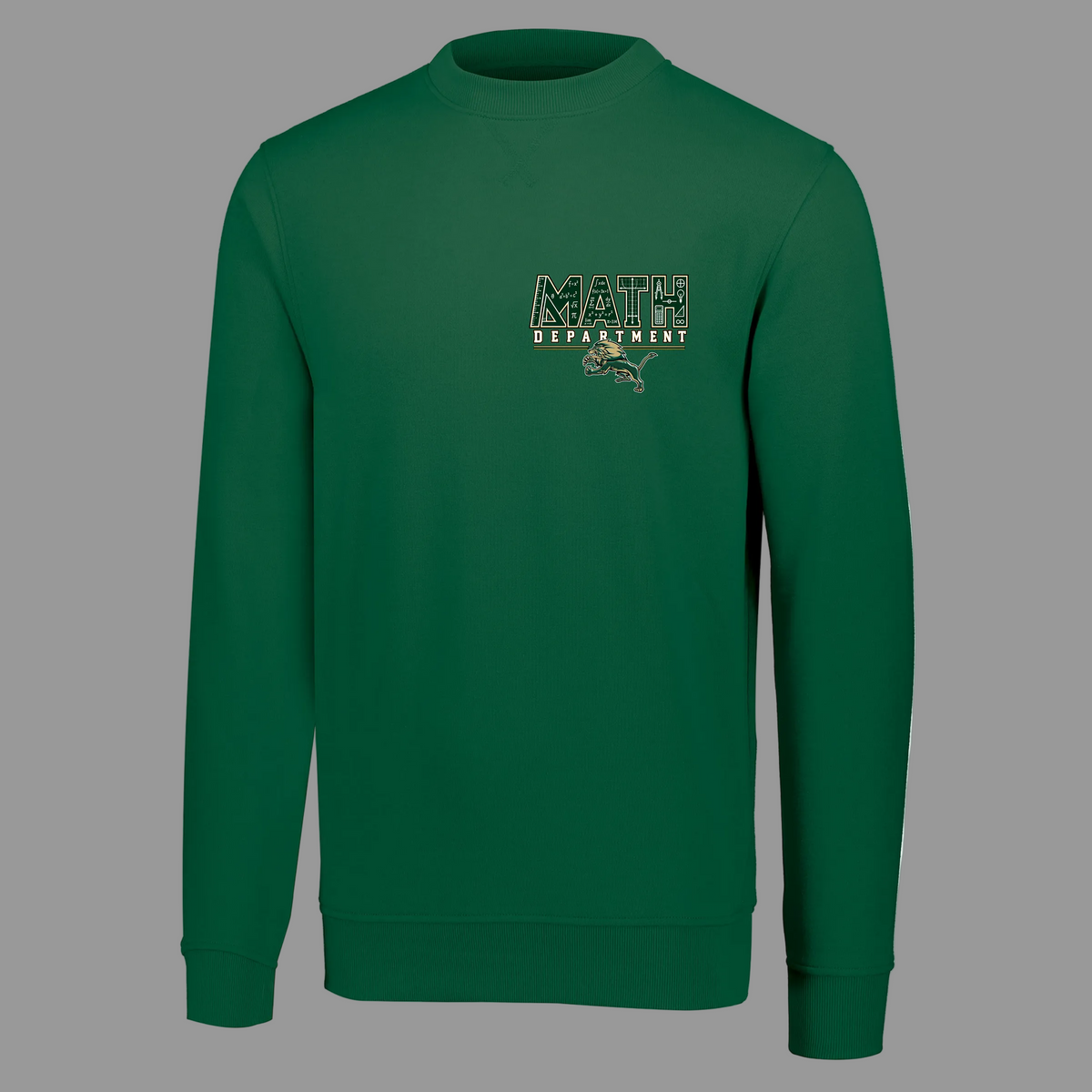 Fleece Crewneck Sweatshirt- Dark Green - LHS Math Department