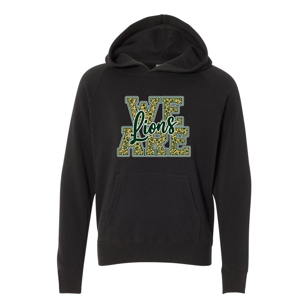 Youth Lightweight Special Blend Raglan Hooded Sweatshirt - Black - Ridge Elementary
