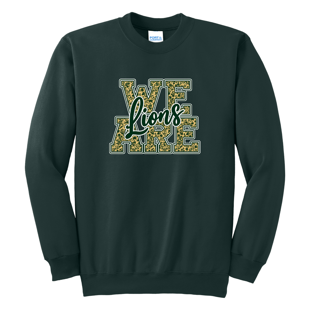 Adult Unisex Essential Fleece Crewneck Sweatshirt - Dark Green - Ridge Elementary
