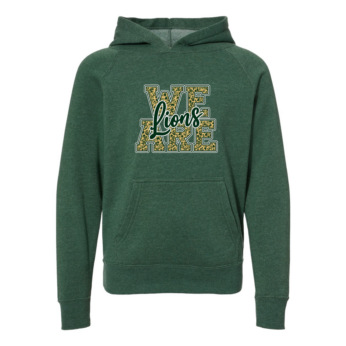 Youth Lightweight Special Blend Raglan Hooded Sweatshirt - Moss - Ridge Elementary