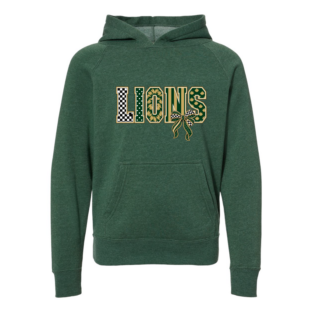 Youth Lightweight Special Blend Raglan Hooded Sweatshirt - Moss - Ridge Elementary
