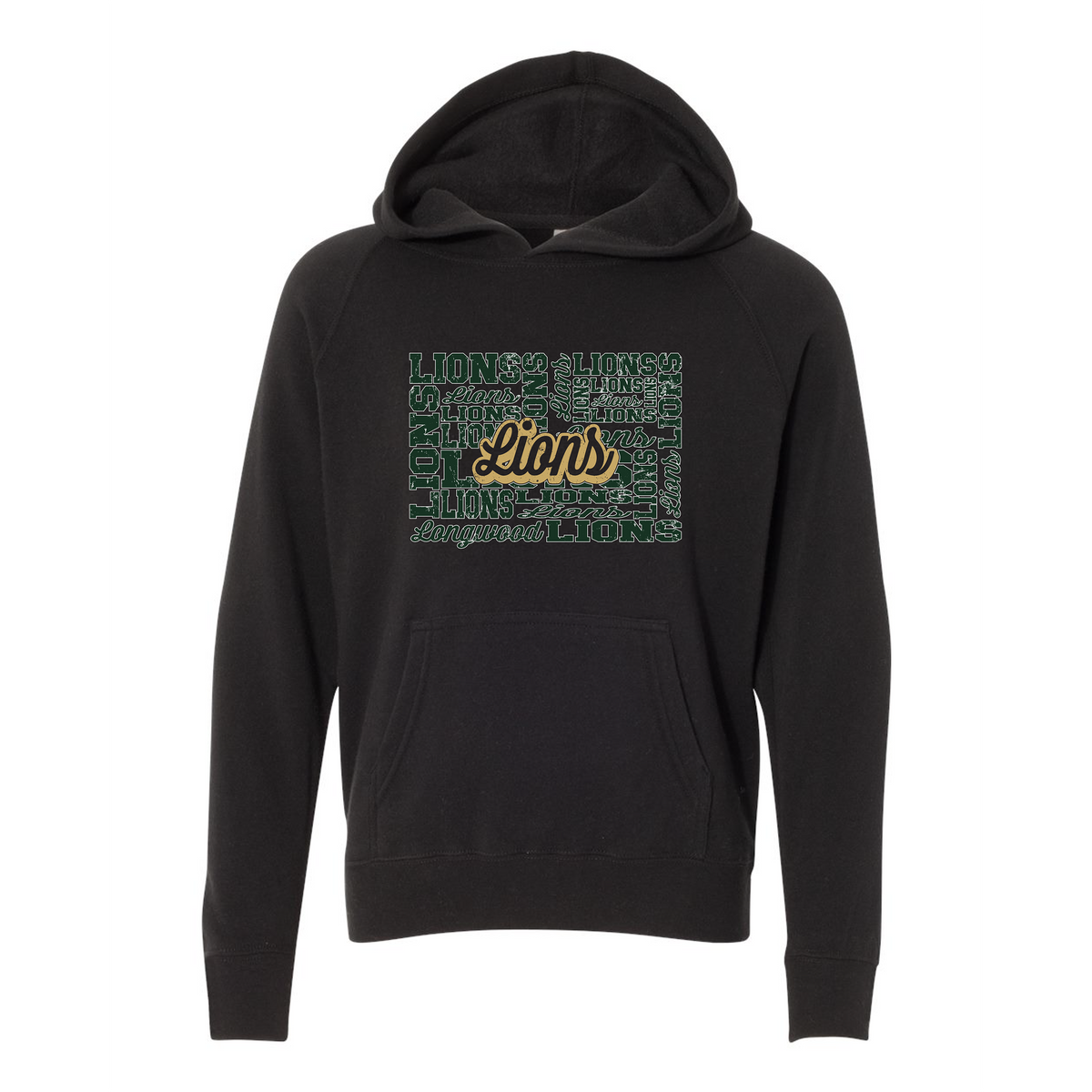 Youth Lightweight Special Blend Raglan Hooded Sweatshirt - Black - Ridge Elementary