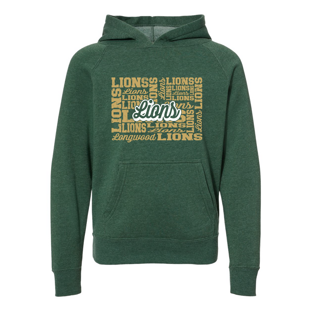 Youth Lightweight Special Blend Raglan Hooded Sweatshirt - Moss - Ridge Elementary