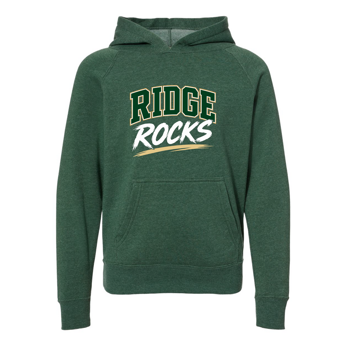 Youth Lightweight Special Blend Raglan Hooded Sweatshirt - Moss - Ridge Elementary