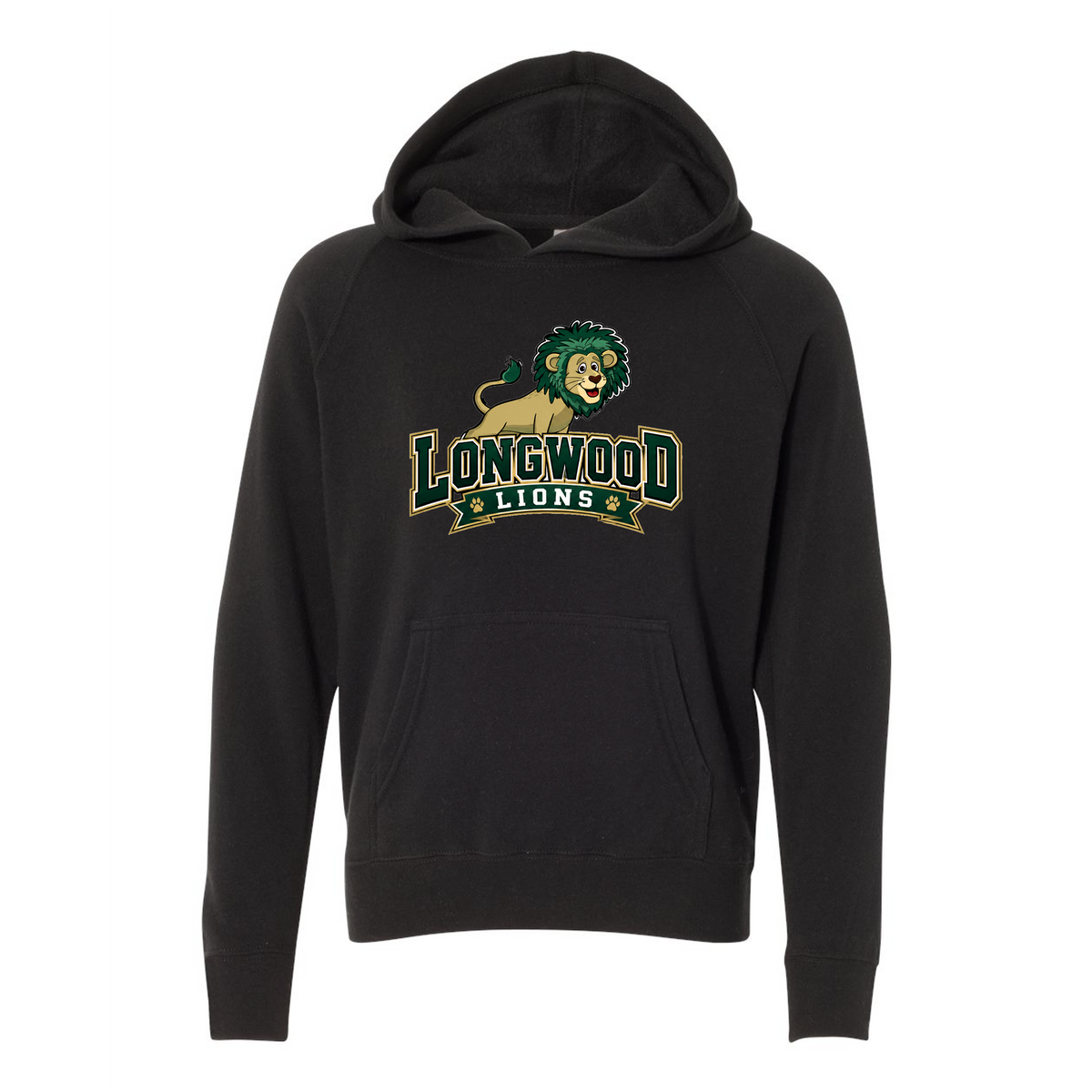 Youth Lightweight Special Blend Raglan Hooded Sweatshirt - Black - Ridge Elementary